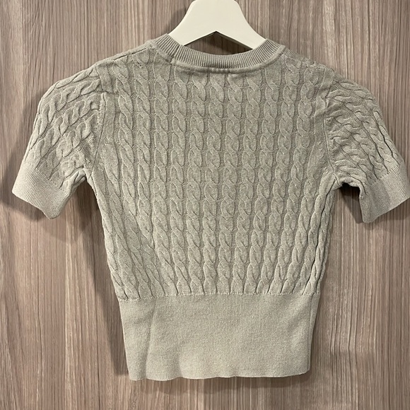 sunday best aritzia grey short sleeve cropped sweater knit SIZE XXS - Picture 5 of 5